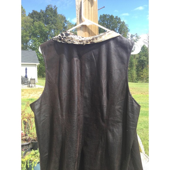 Easywear by Chico’s womens open scarf vest size 3 xl 16 faux leather cheetah - Picture 8 of 10